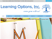 Tablet Screenshot of learningoptionsinc.org